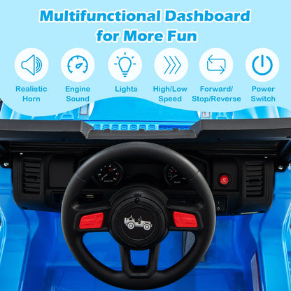 12V Kids Ride-on Jeep Car with 2.4 G Remote Control, Blue Powered Ride On Toys at Gallery Canada