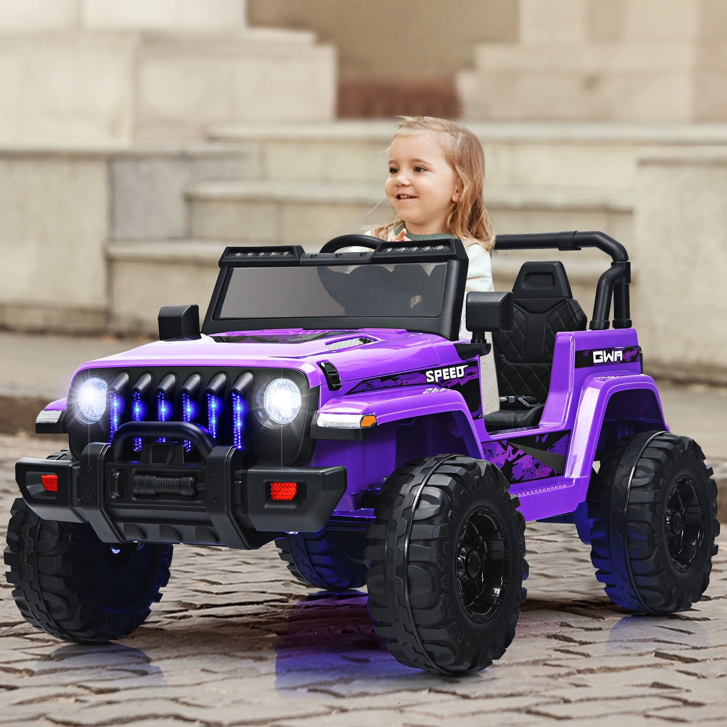 12V Kids Ride-on Jeep Car with 2.4 G Remote Control, Purple Powered Ride On Toys at Gallery Canada