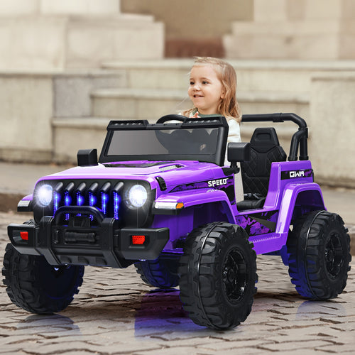 12V Kids Ride-on Jeep Car with 2.4 G Remote Control, Purple