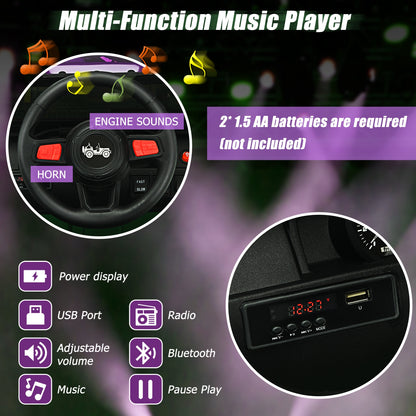 12V Kids Ride-on Jeep Car with 2.4 G Remote Control, Purple Powered Ride On Toys at Gallery Canada