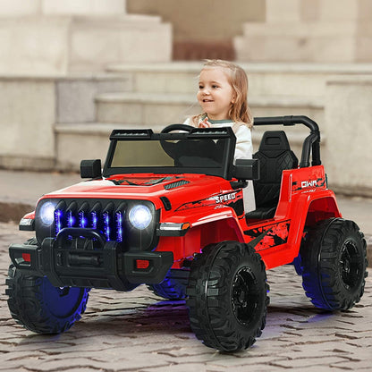 12V Kids Ride-on Jeep Car with 2.4 G Remote Control, Red Powered Ride On Toys at Gallery Canada