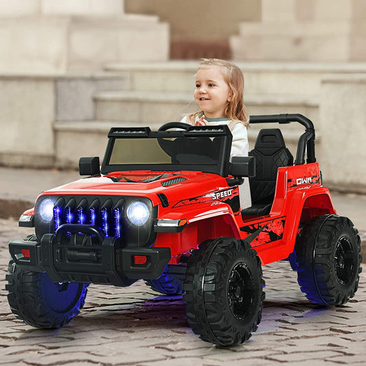 12V Kids Ride-on Jeep Car with 2.4 G Remote Control, Red Powered Ride On Toys Red at Gallery Canada