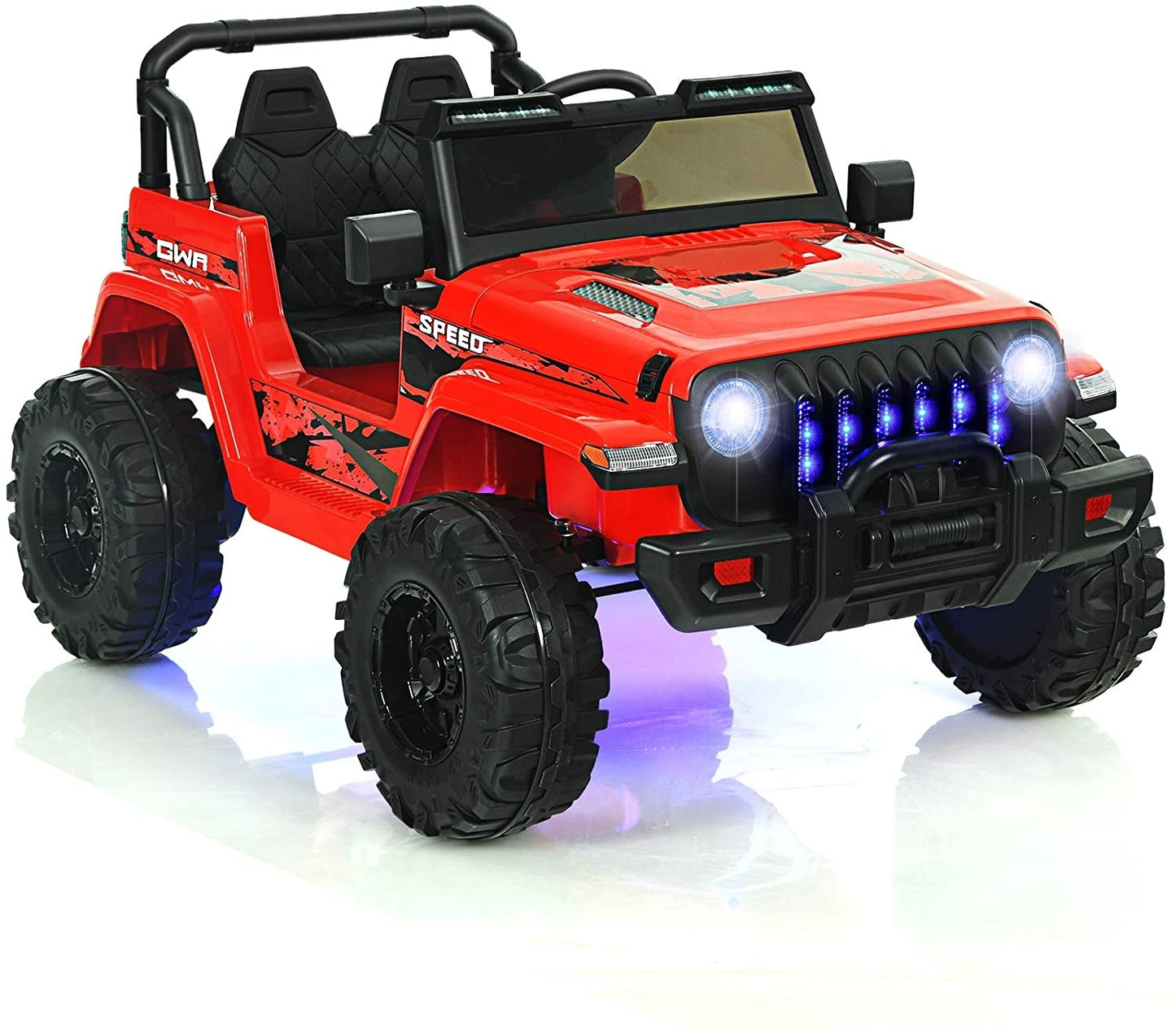 12V Kids Ride-on Jeep Car with 2.4 G Remote Control, Red Powered Ride On Toys at Gallery Canada