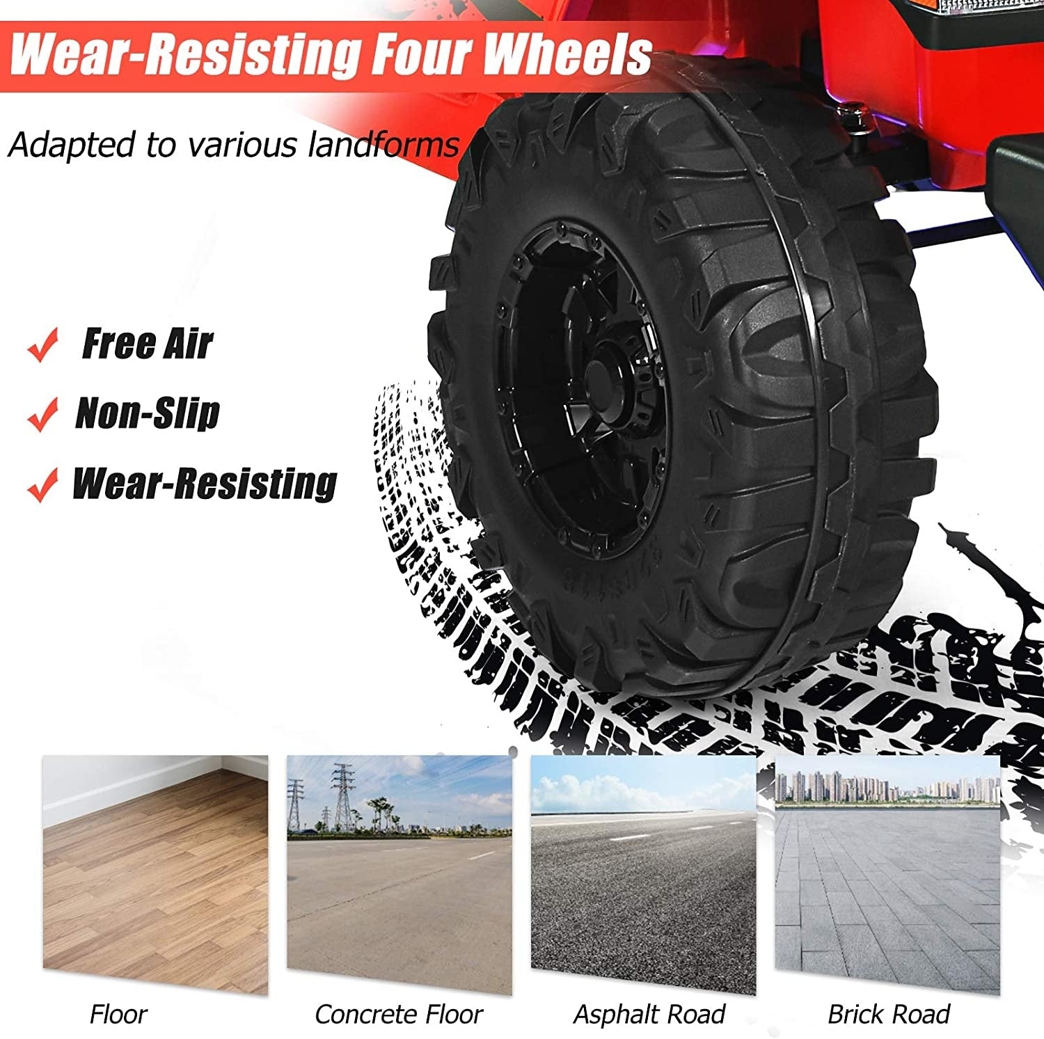 12V Kids Ride-on Jeep Car with 2.4 G Remote Control, Red Powered Ride On Toys at Gallery Canada