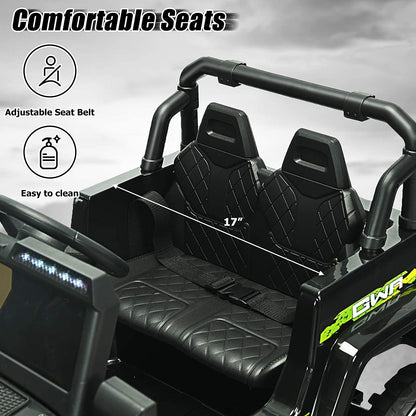 12V Kids Ride-on Jeep Car with 2.4 G Remote Control, Black & Green Powered Ride On Toys at Gallery Canada