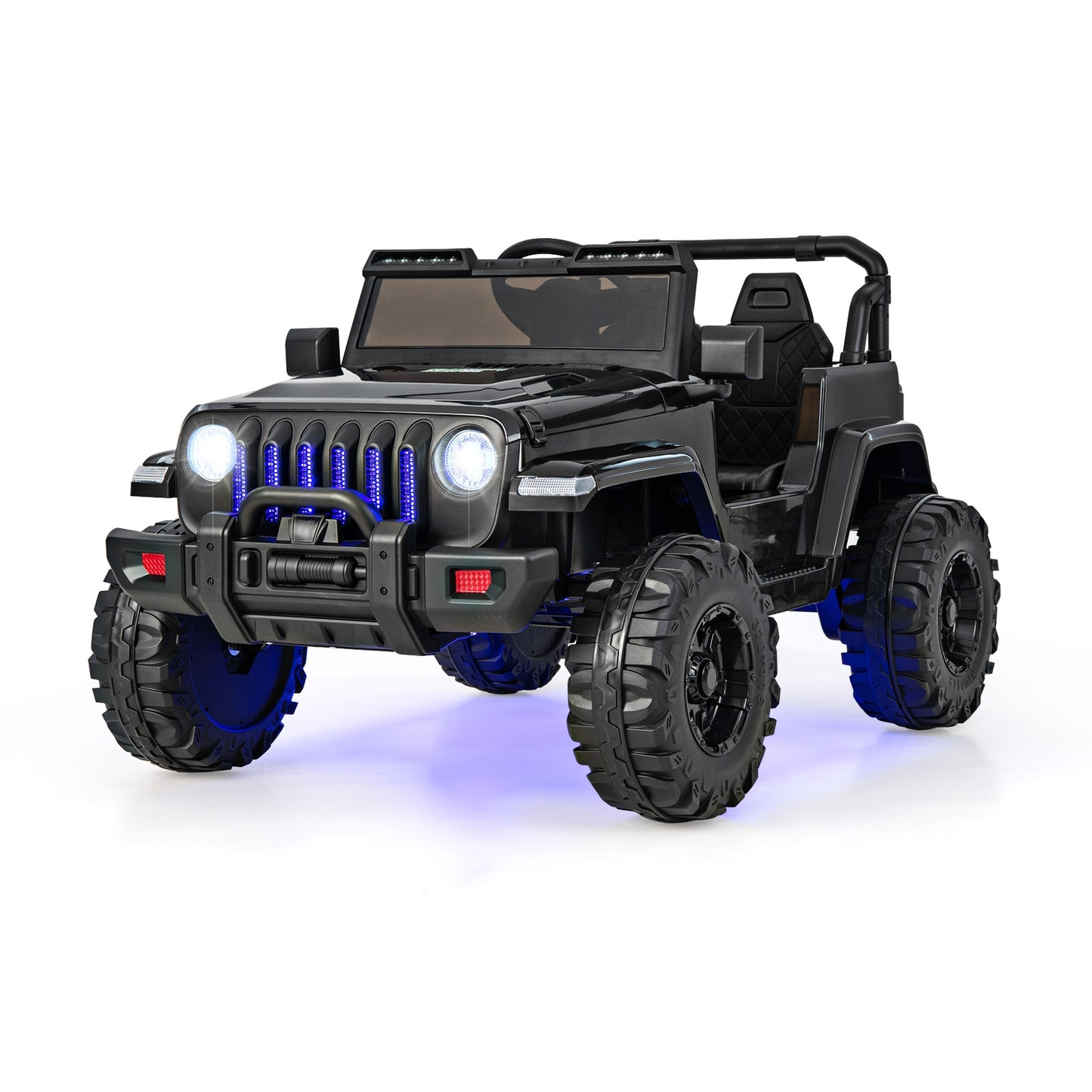 12V Kids Ride-on Jeep Car with 2.4 G Remote Control-Solid Black, Black Powered Ride On Toys at Gallery Canada
