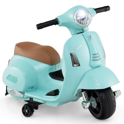 Kids Ride on Motorcycle Licensed Vespa with LED Headlight and Horn Sound, Green Powered Ride On Toys at Gallery Canada