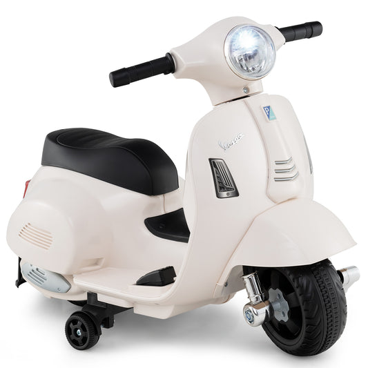 Kids Ride On Motorcycle With LED Headlight, Horn Sound, White