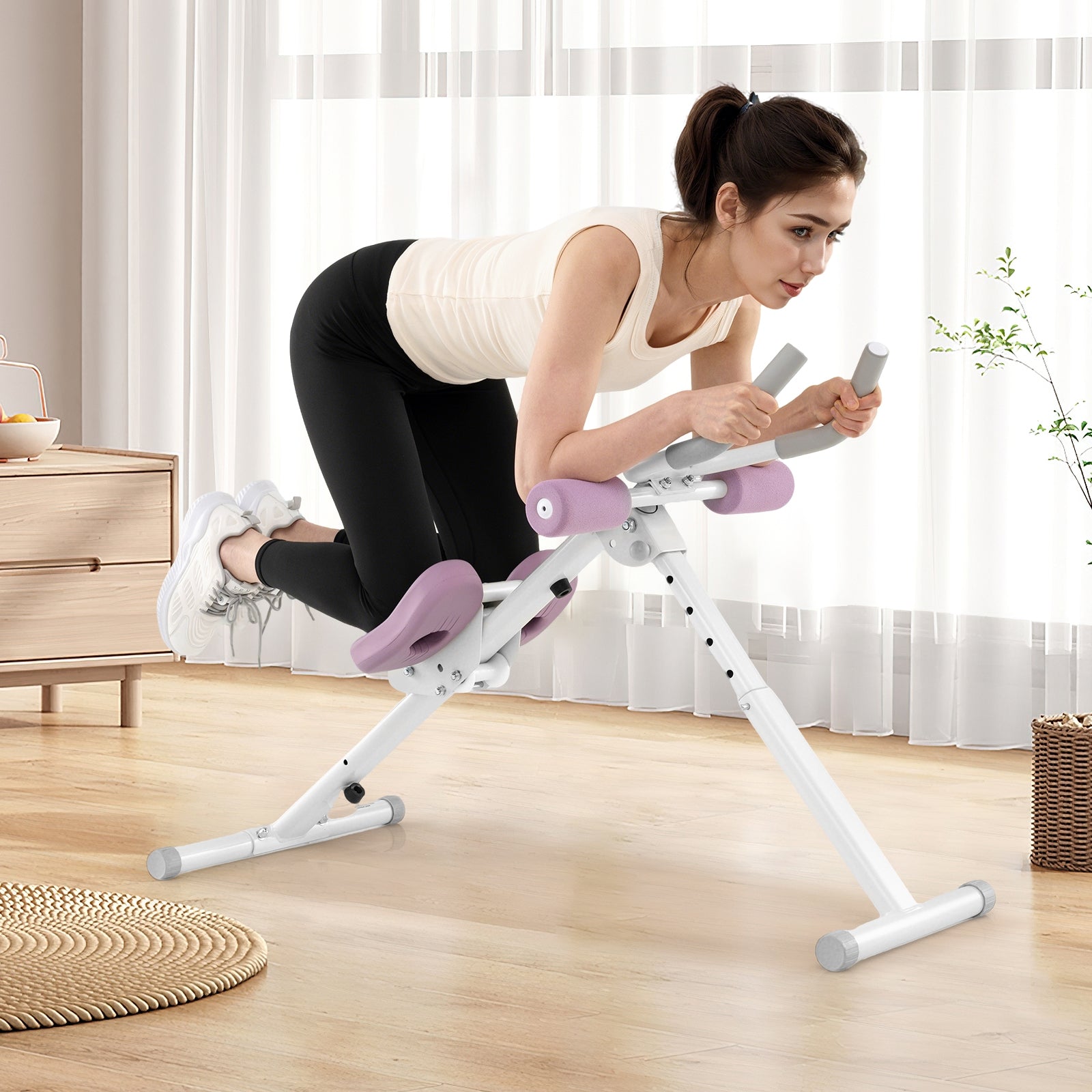 Adjustable Abdominal Trainer Ab Workout Machine Foldable Ab Cruncher, White Rowing Machines at Gallery Canada