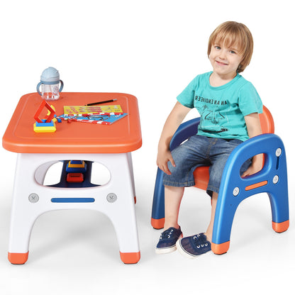 Kids Activity Table and Chair Set with Montessori Toys for Preschool and Kindergarten, Orange Kids Table & Chair Sets at Gallery Canada