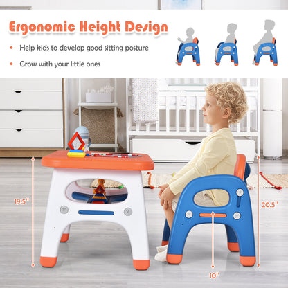 Kids Activity Table and Chair Set with Montessori Toys for Preschool and Kindergarten, Orange Kids Table & Chair Sets at Gallery Canada