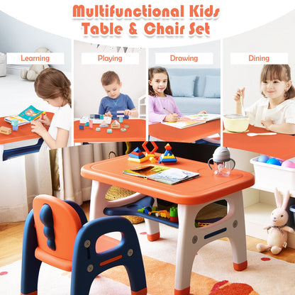 Kids Activity Table and Chair Set with Montessori Toys for Preschool and Kindergarten, Orange Kids Table & Chair Sets at Gallery Canada