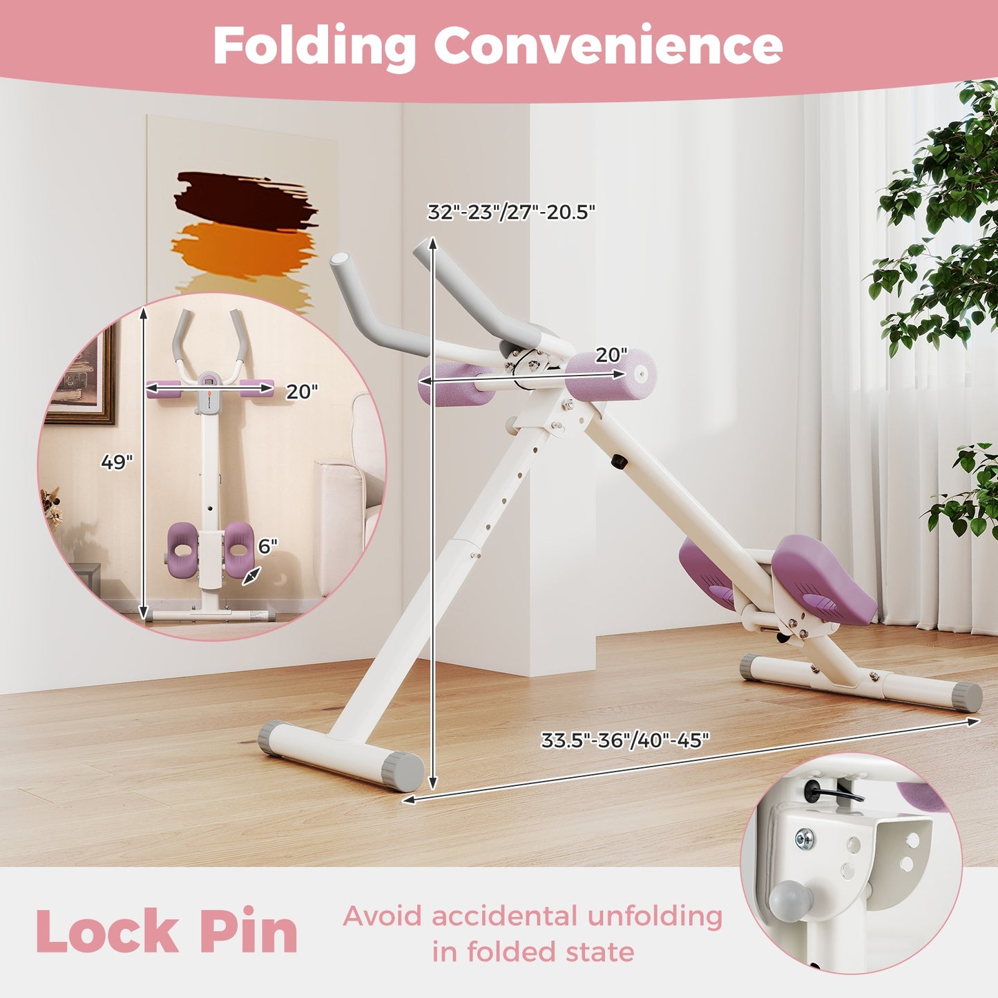 Adjustable Abdominal Trainer Ab Workout Machine Foldable Ab Cruncher, White Rowing Machines at Gallery Canada