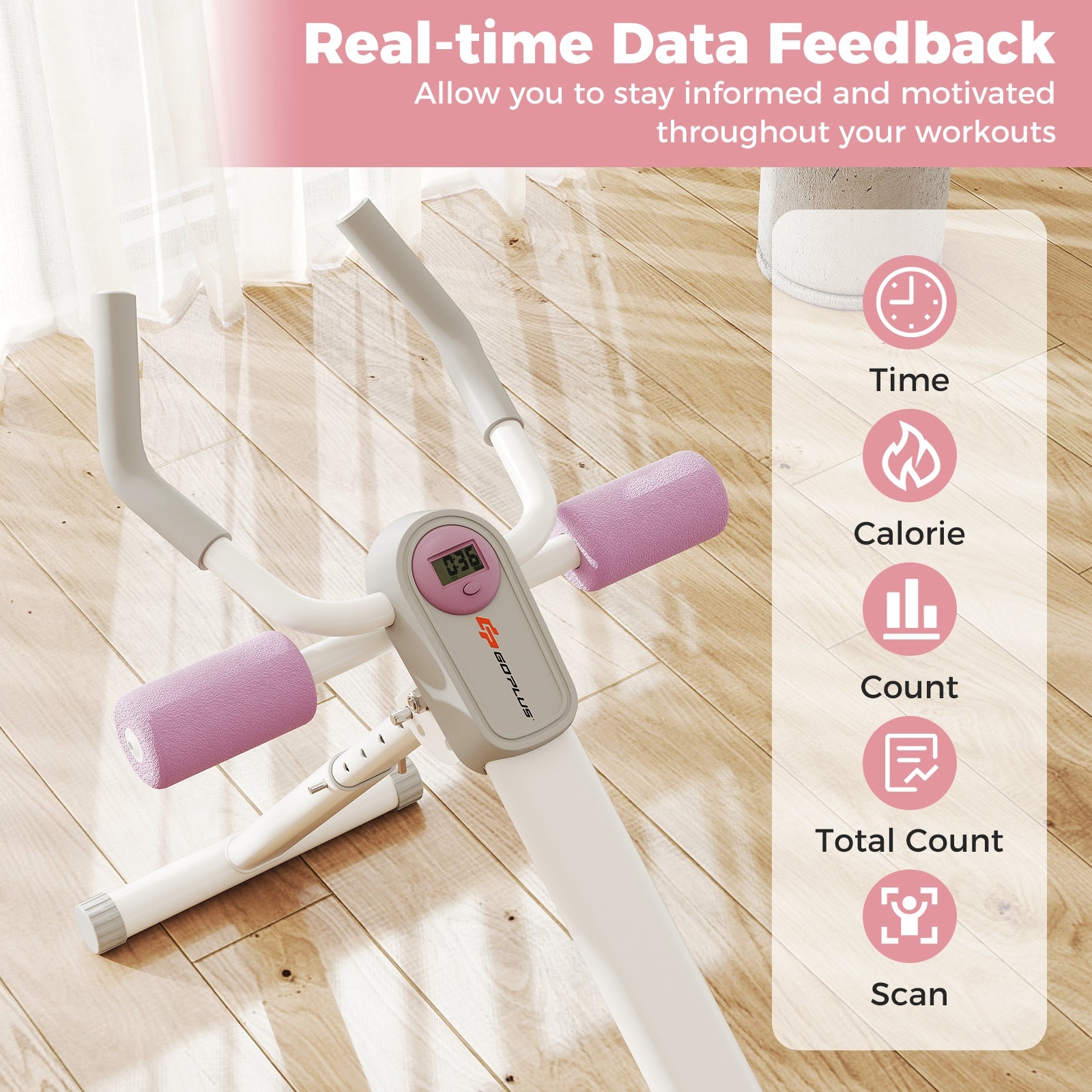 Adjustable Abdominal Trainer Ab Workout Machine Foldable Ab Cruncher, White Rowing Machines at Gallery Canada