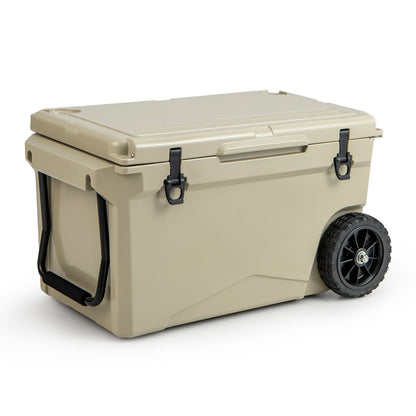 75 Quart Portable Cooler, Rotomolded Ice Chest, Tan