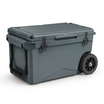 75 Quart Portable Cooler Rotomolded Ice Chest with Handles and Wheels, Gray Coolers Gray at Gallery Canada