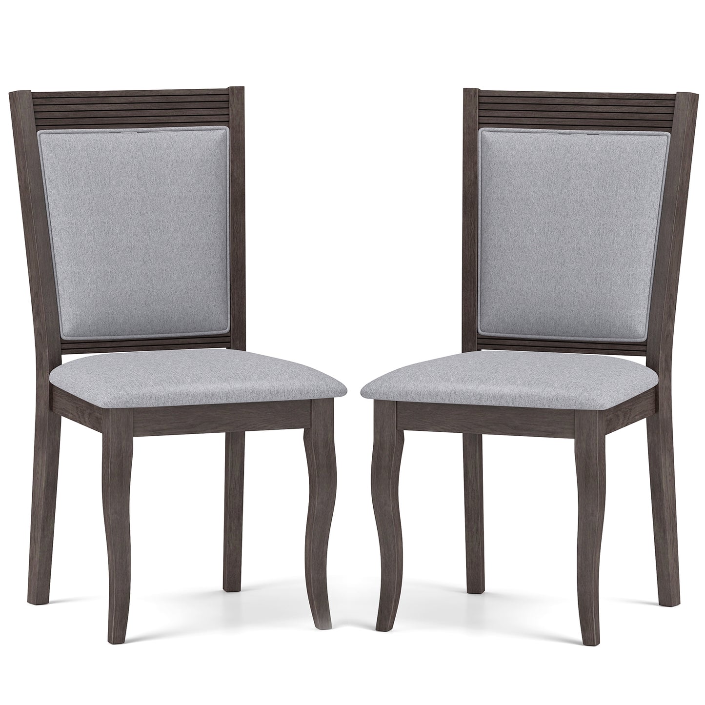 Wood Dining Chairs Set of 2 with Rubber Wood Frame and Padded Seat, Brown Dining Chairs Brown at Gallery Canada