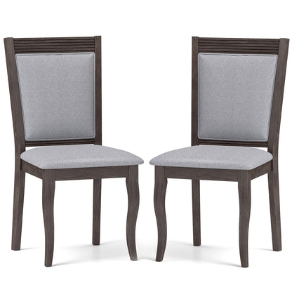 Wood Dining Chairs Set of 2 with Rubber Wood Frame and Padded Seat, Brown Dining Chairs Brown at Gallery Canada