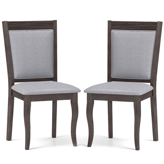 Wood Dining Chairs Set of 2 with Rubber Wood Frame and Padded Seat, Brown Dining Chairs Brown at Gallery Canada