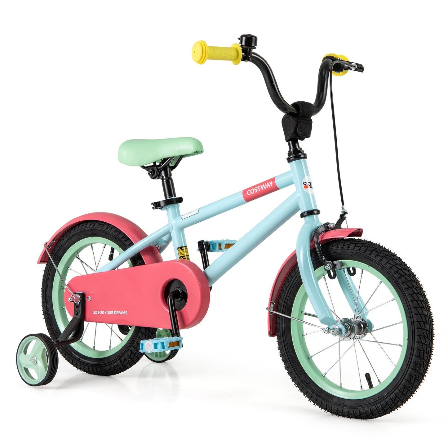 Kids Bike with Adjustable Handlebar and Saddle Blue-14 inches, Blue Kids Bike at Gallery Canada