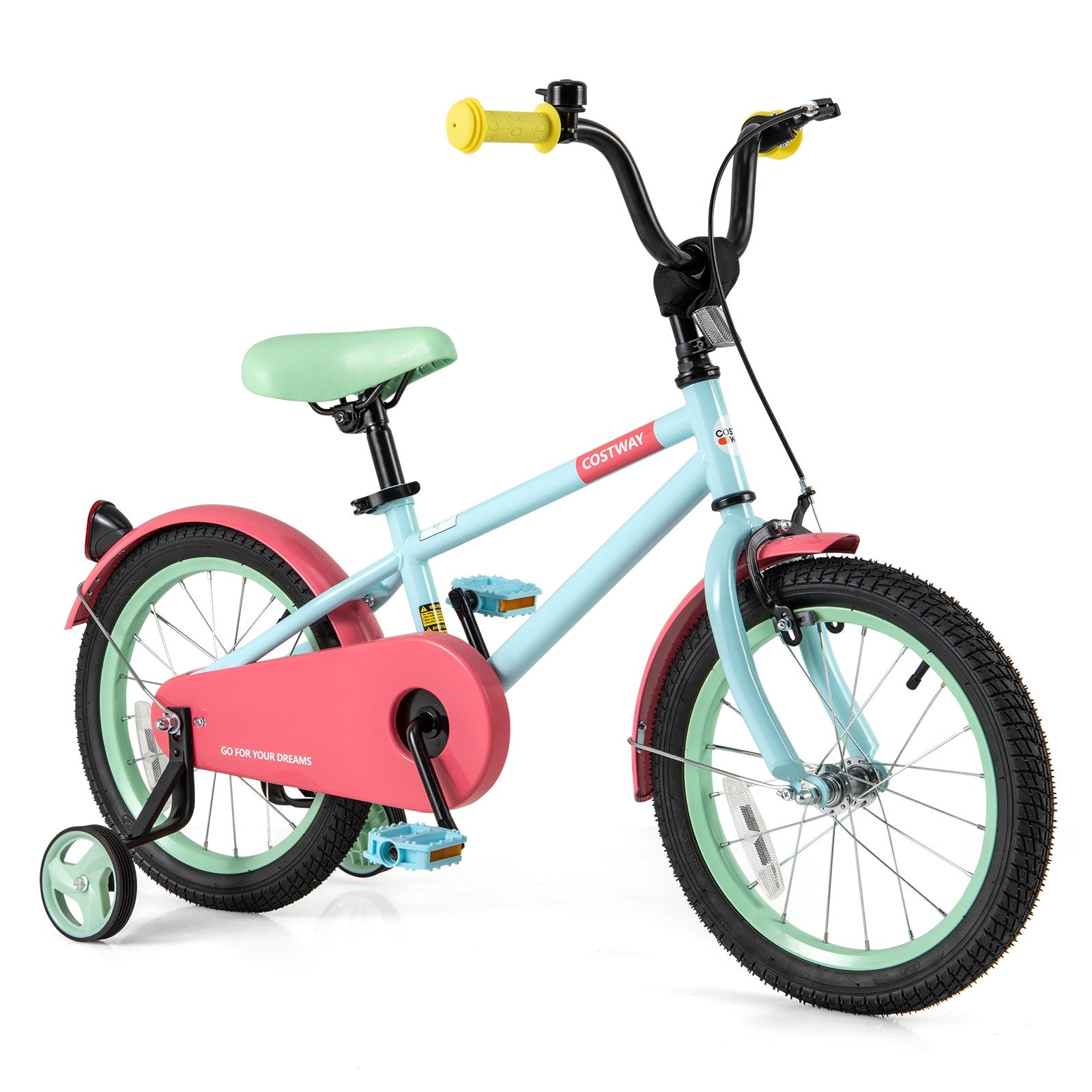 Kids Bike with Adjustable Handlebar and Saddle Blue-16 inches, Blue Kids Bike at Gallery Canada