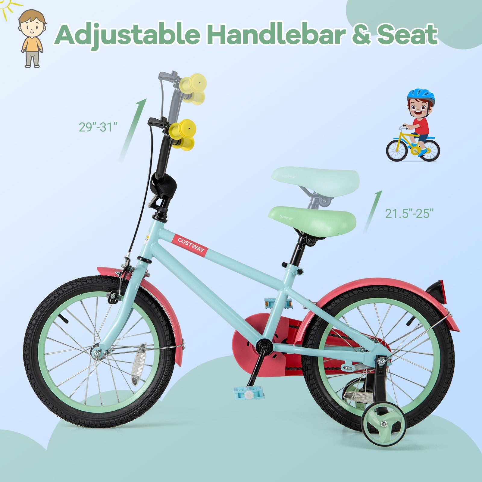Kids Bike, Adjustable Handlebar And Saddle, 16 Inches, Blue Kids Bike at Gallery Canada