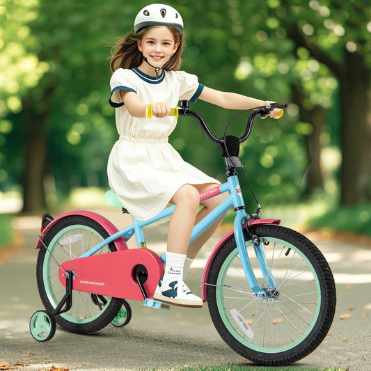 Kids Bike with Adjustable Handlebar and Saddle Blue-18 inches, Blue Kids Bike Blue 18 Inch at Gallery Canada