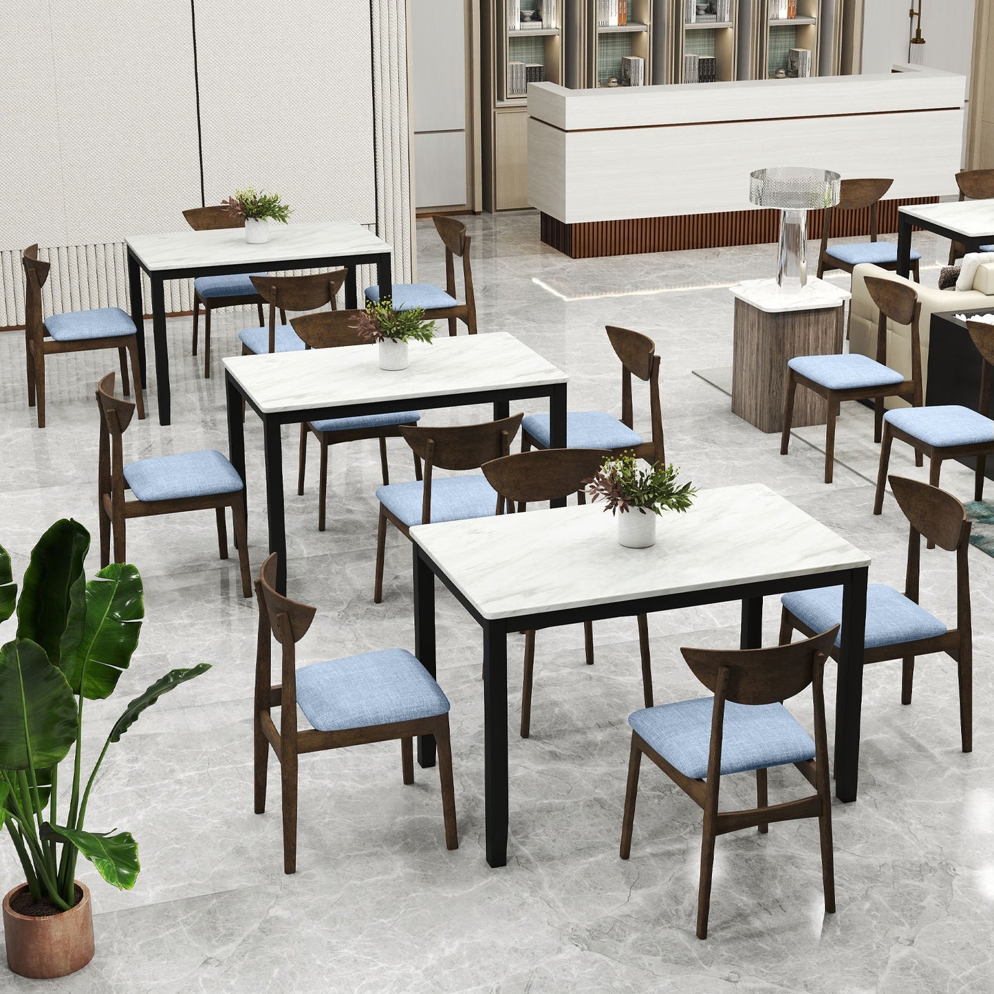 Wooden Dining Chair Set of 2 with Rubber Wood Leg, Brown Dining Chairs at Gallery Canada