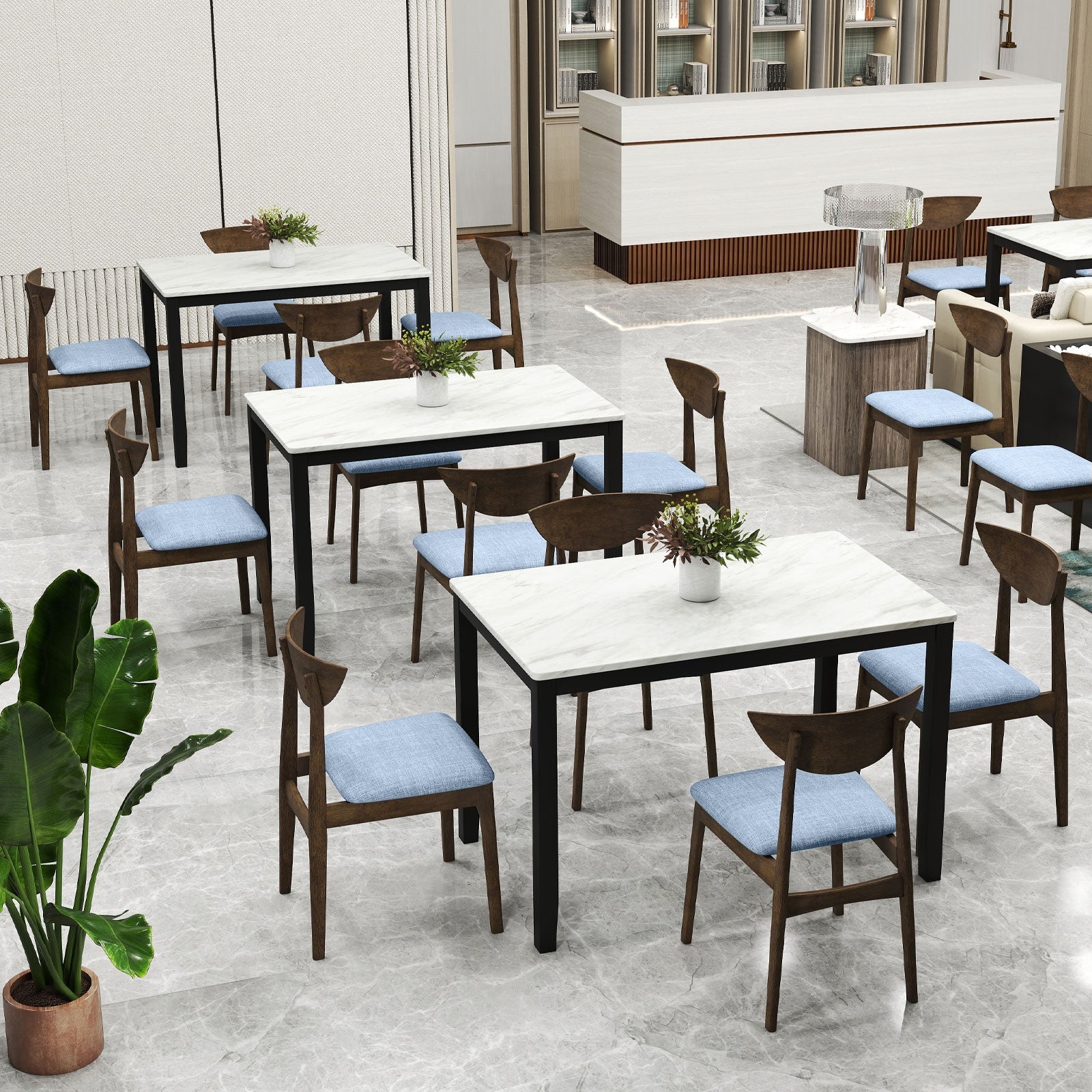 Wooden Dining Chair Set of 2 with Rubber Wood Leg, Brown Dining Chairs at Gallery Canada