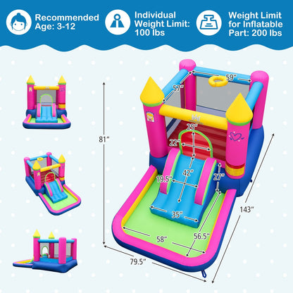 Inflatable Bounce House, 4-in-1 Princess Bouncy Castle, Multicolor Bounce House at Gallery Canada