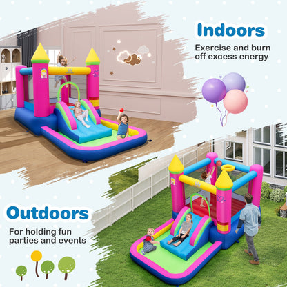 Inflatable Bounce House, 4-in-1 Princess Bouncy Castle, Multicolor Bounce House at Gallery Canada