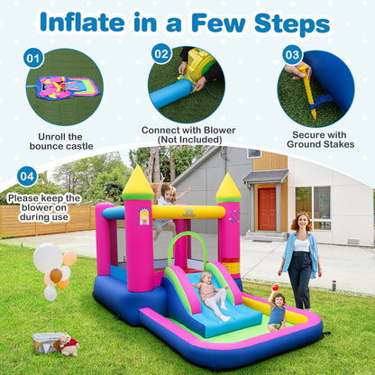 Inflatable Bounce House, 4-in-1 Princess Bouncy Castle, Multicolor Bounce House at Gallery Canada