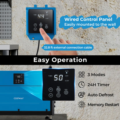 192 Pint Crawl Space Dehumidifier with 3 Modes and 24H Timer, Blue Dehumidifiers at Gallery Canada
