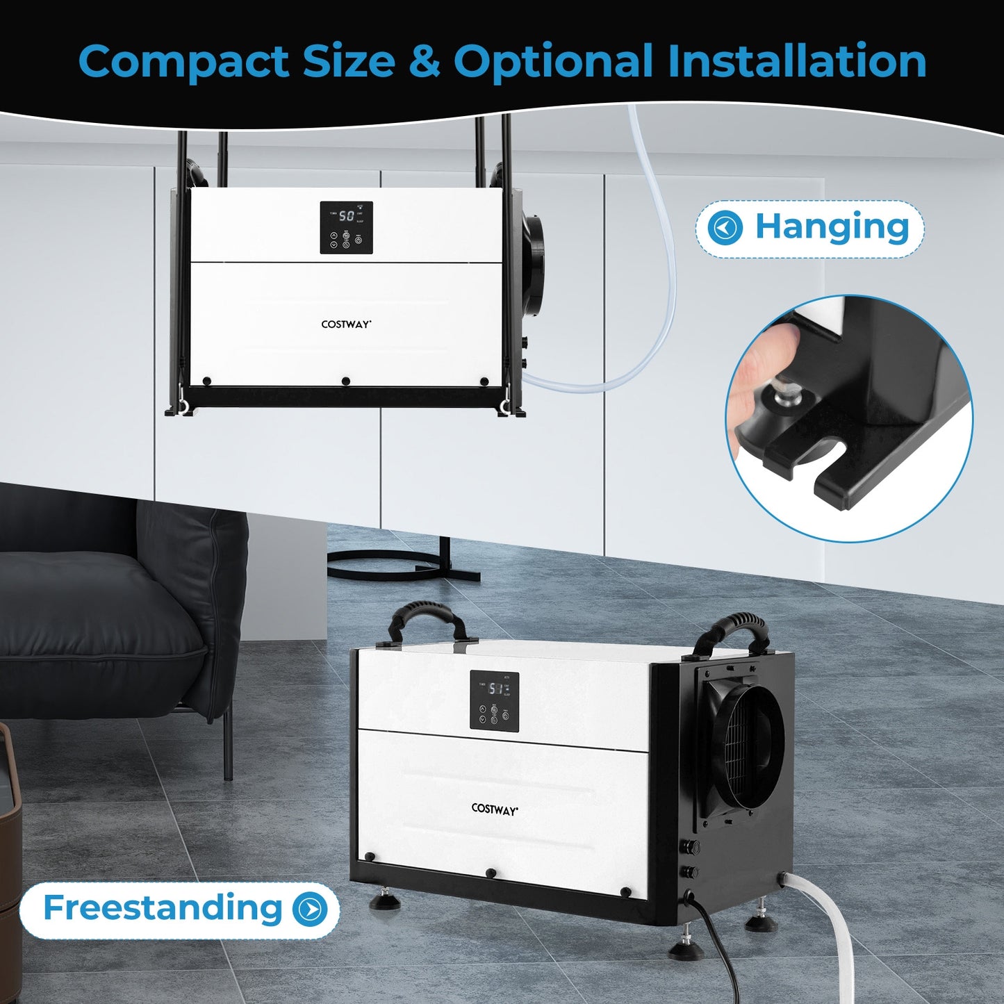 192 Pint Crawl Space Dehumidifier with 3 Modes and 24H Timer, White Dehumidifiers at Gallery Canada