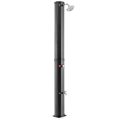 7.5 Feet 15.9 Gallon Solar Heated Outdoor Shower, Black