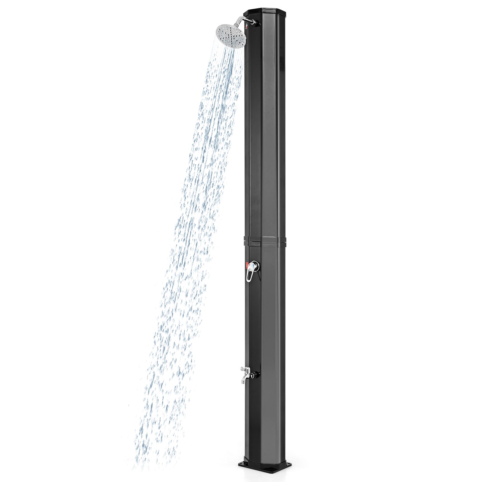 7.5 Feet 15.9 Gallon Solar Heated Outdoor Shower with Shower Head, Black Portable Toilets & Showers at Gallery Canada