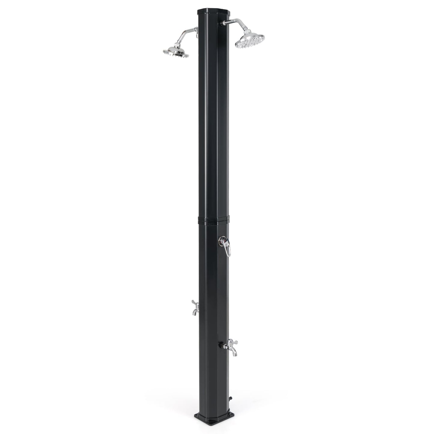 9.3 Gallon Solar Outdoor Shower, Dual Shower Heads, Black Portable Toilets & Showers Black at Gallery Canada