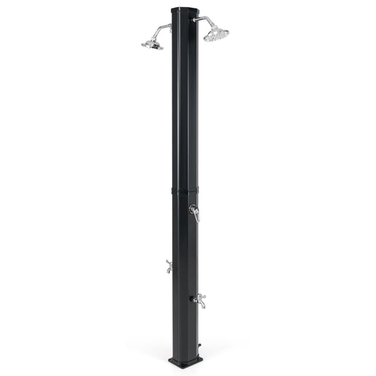 9.3 Gallon Solar Outdoor Shower, Dual Shower Heads, Black