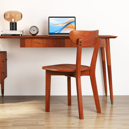 Solid Wood Dining Chair Set of 2 with Curved Backrest and Rubber Wood Frame, Espresso Dining Chairs at Gallery Canada