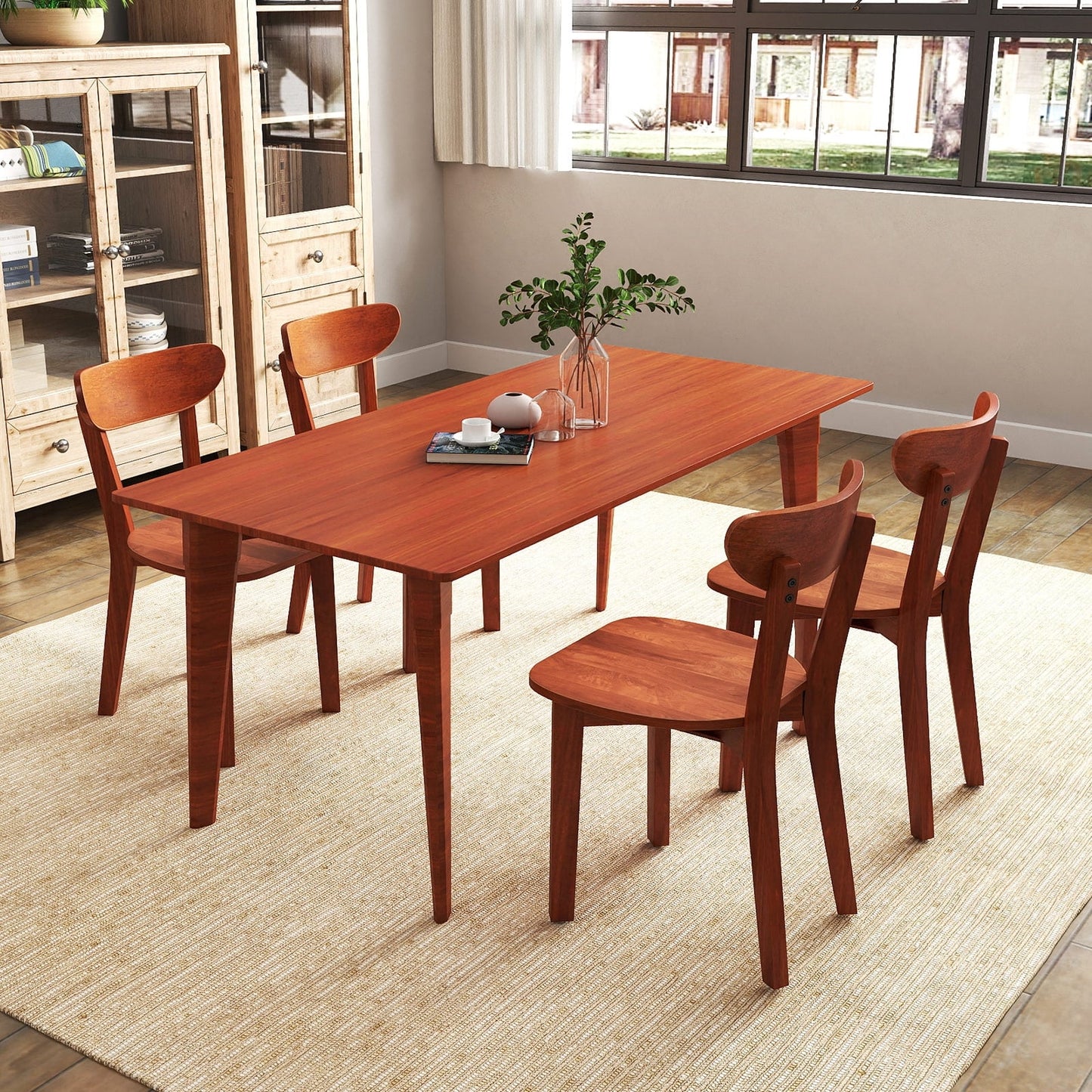 Solid Wood Dining Chair Set Of 2, Rubber Wood Frame, Espresso Dining Chairs at Gallery Canada