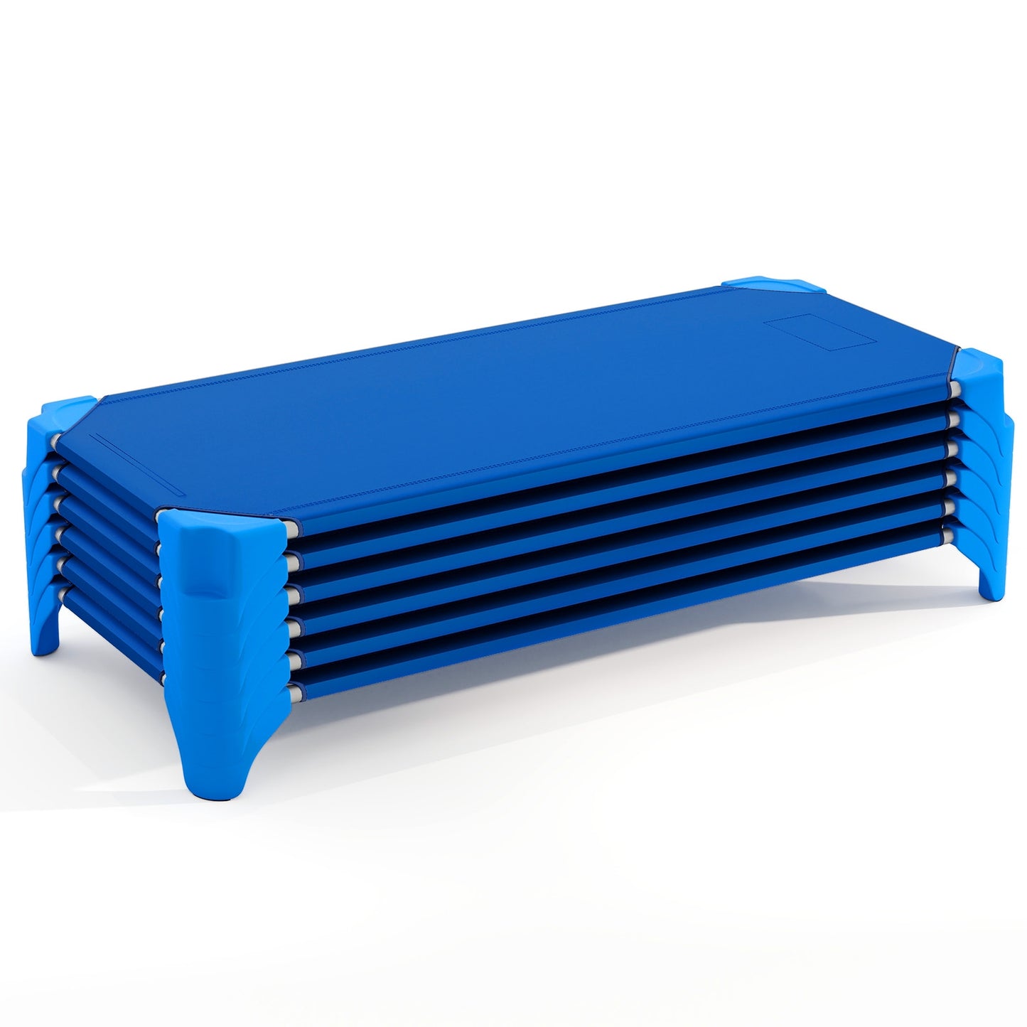 Portable 6 Pack Stackable Daycare Cots Sleeping Bed for Kids 52 Inch, Blue Toddler Beds Blue at Gallery Canada