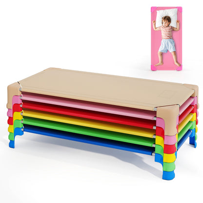 Portable 6 Pack Stackable Daycare Cots Sleeping Bed for Kids 53 Inch, Multicolor Toddler Beds at Gallery Canada