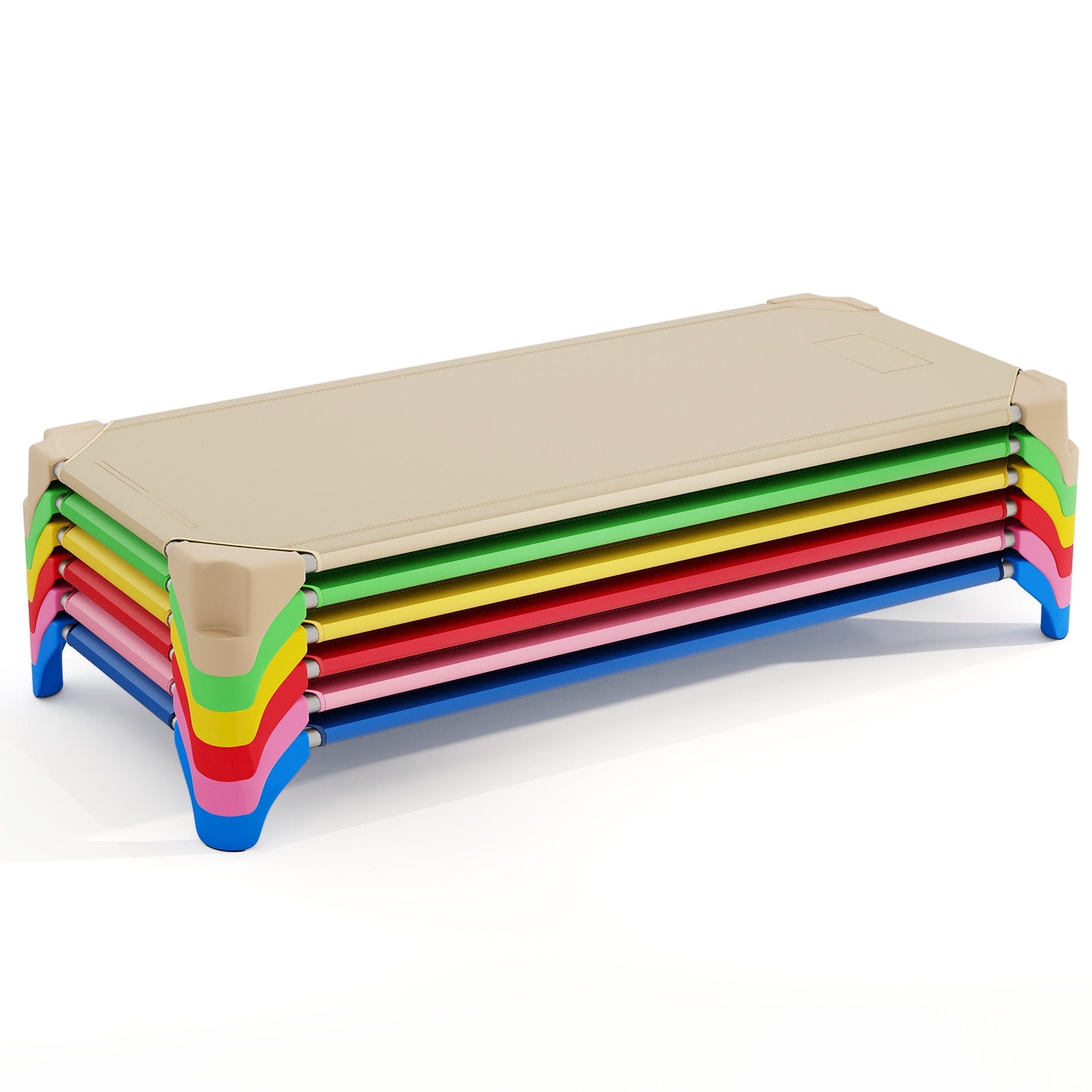 Portable 6 Pack Stackable Daycare Cots Sleeping Bed for Kids 52 Inch, Multicolor Toddler Beds at Gallery Canada