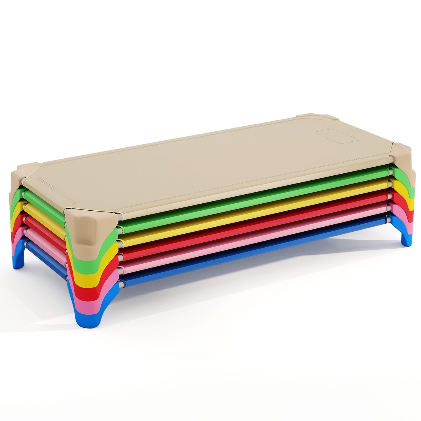 Portable Stackable Daycare Cot, 52 Inch, Kids Sleeping Bed, Multicolor Toddler Beds at Gallery Canada