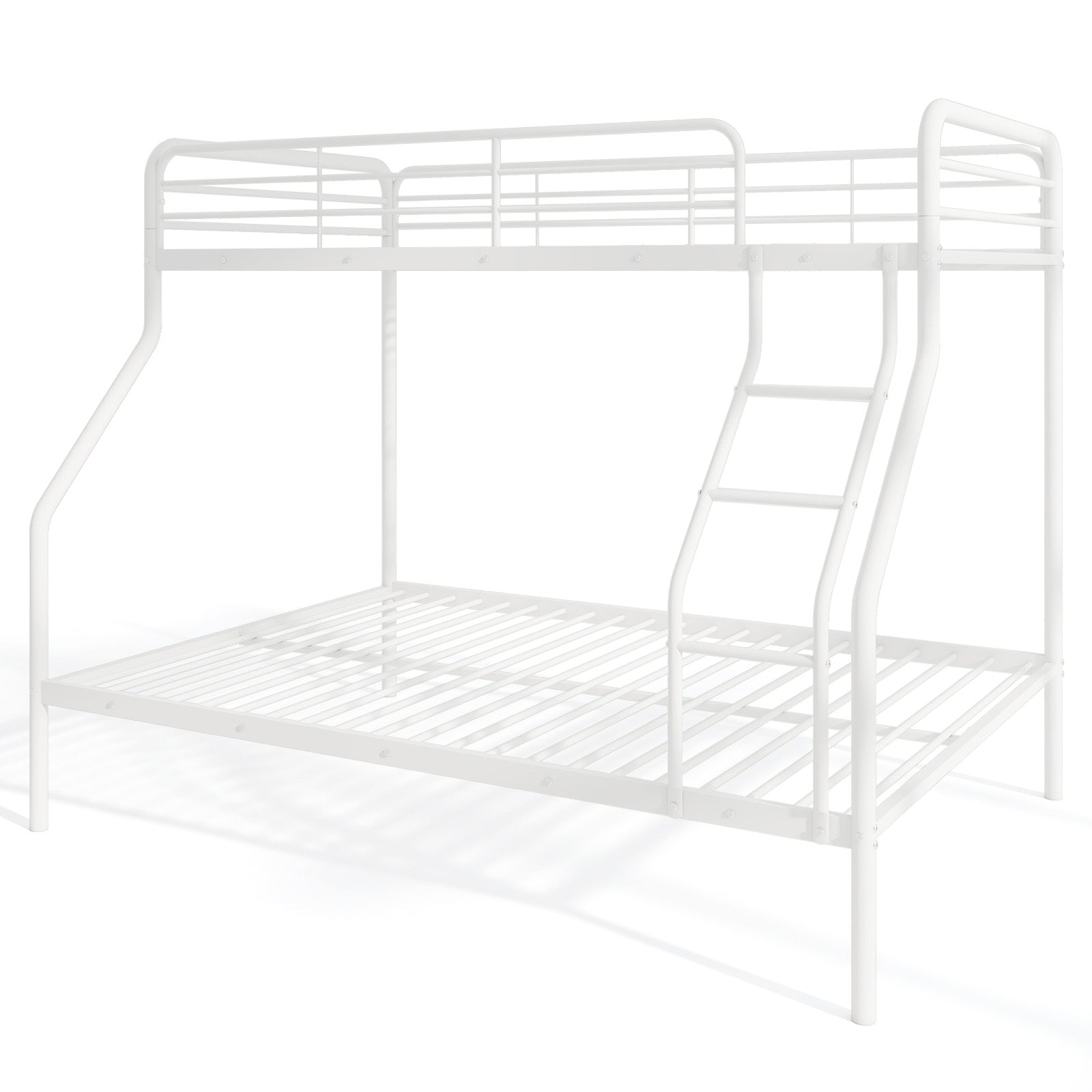 Twin Over Full Bunk Bed, With Ladder And Guardrails, White Bunk Bed Frame at Gallery Canada