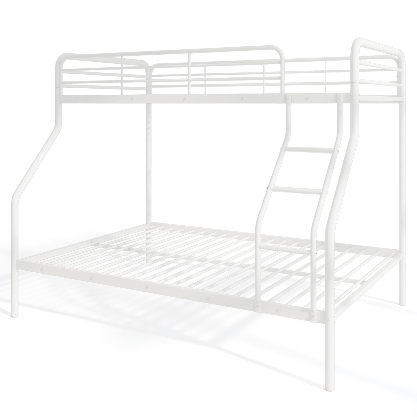 Twin Over Full Bunk Bed, With Ladder And Guardrails, White Bunk Bed Frame at Gallery Canada