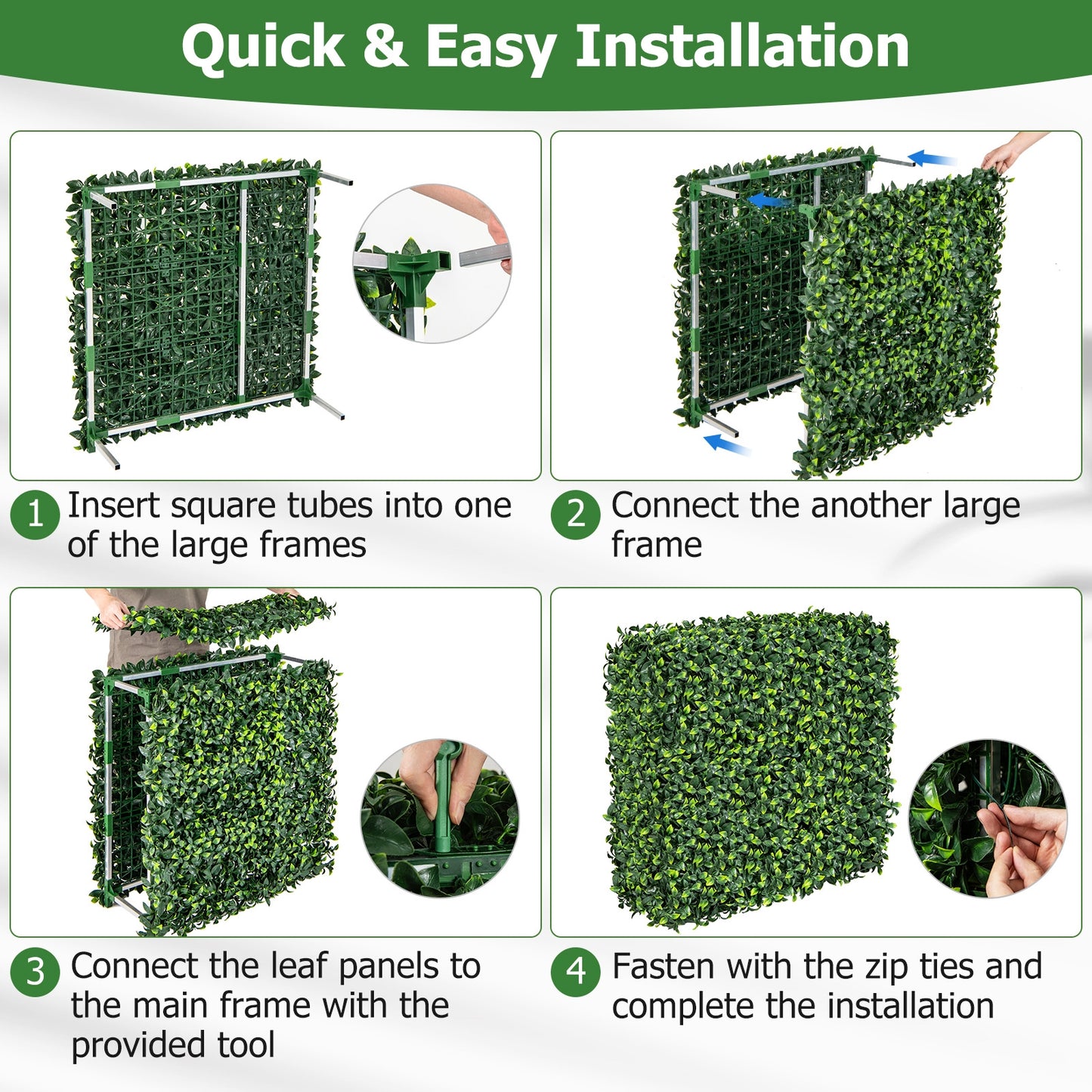 Faux Greenery Room Divider Decorative Privacy Screen Fence Hedge Wall-M, Green Decorative Fencing & Flooring at Gallery Canada