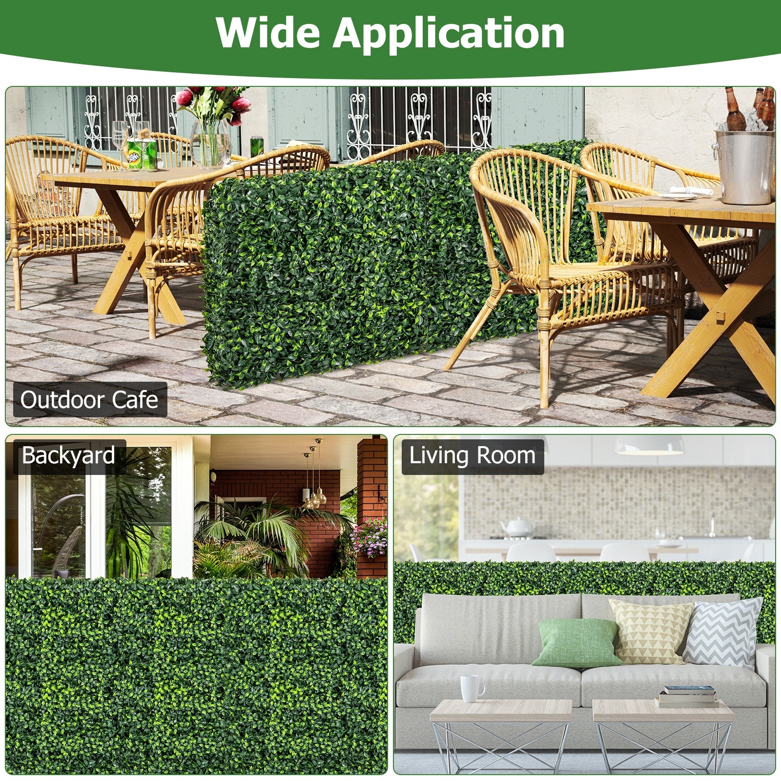 Faux Greenery Room Divider Decorative Privacy Screen Fence Hedge Wall-M, Green Decorative Fencing & Flooring at Gallery Canada