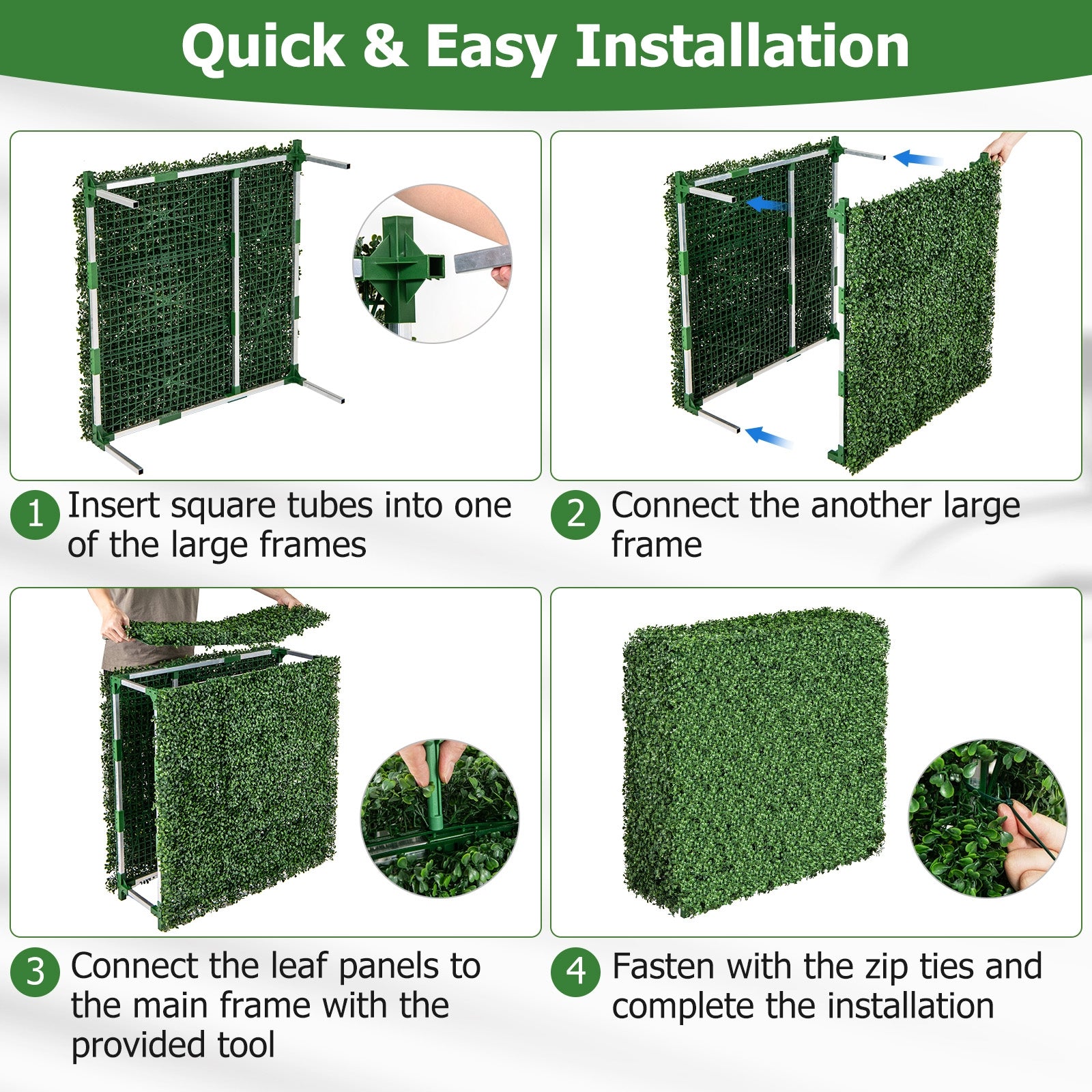 Faux Greenery Room Divider Decorative Privacy Screen Fence Hedge Wall-S, Green Decorative Fencing & Flooring at Gallery Canada