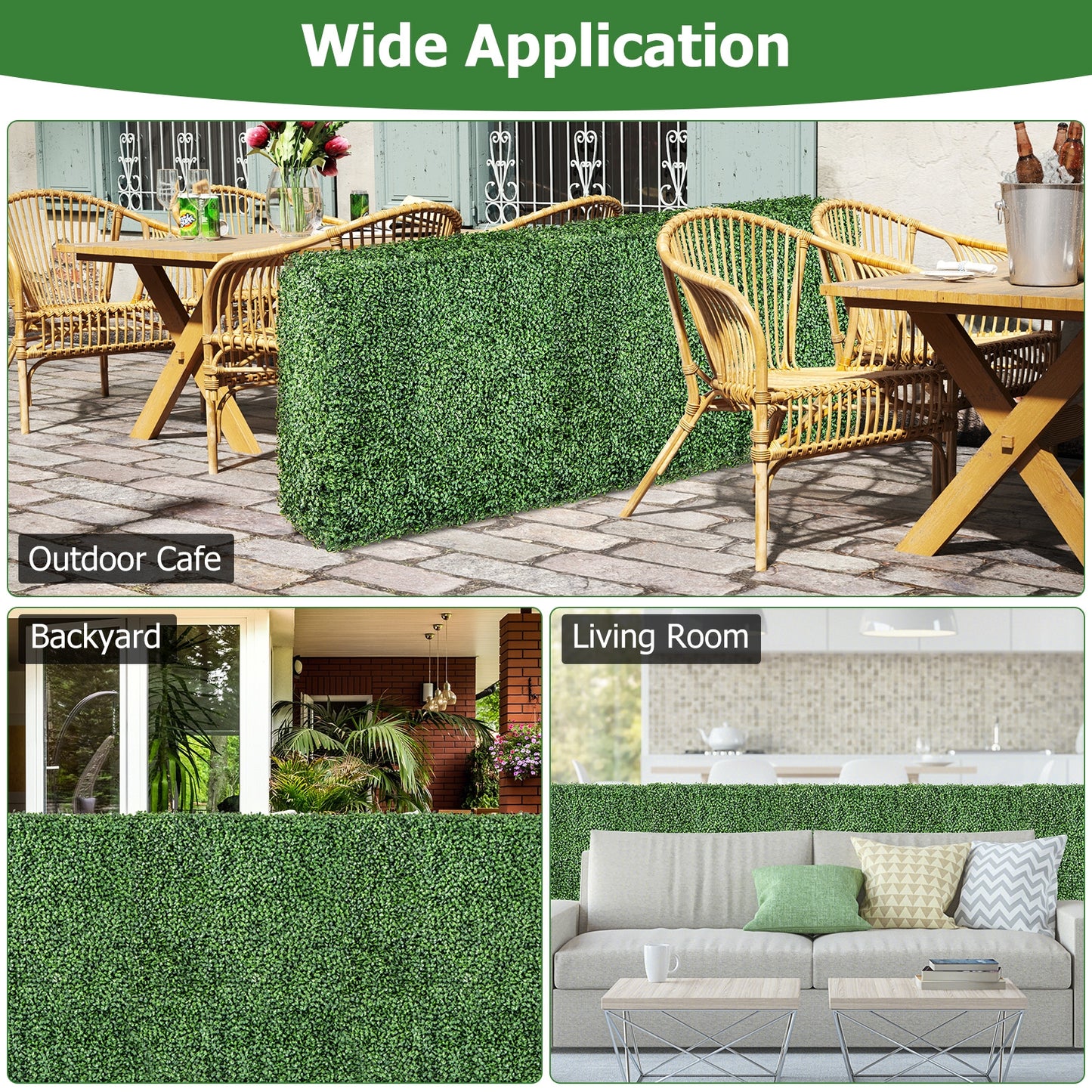 Faux Greenery Room Divider Decorative Privacy Screen Fence Hedge Wall-S, Green Decorative Fencing & Flooring at Gallery Canada